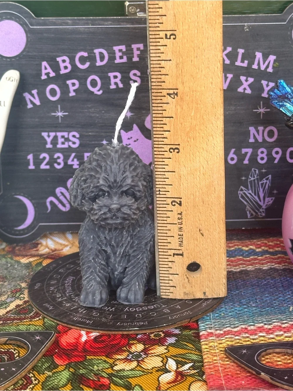 Handmade Grey Puppy Candle | Dog Lover Gift | Cute Puppy Altar & Home Decor